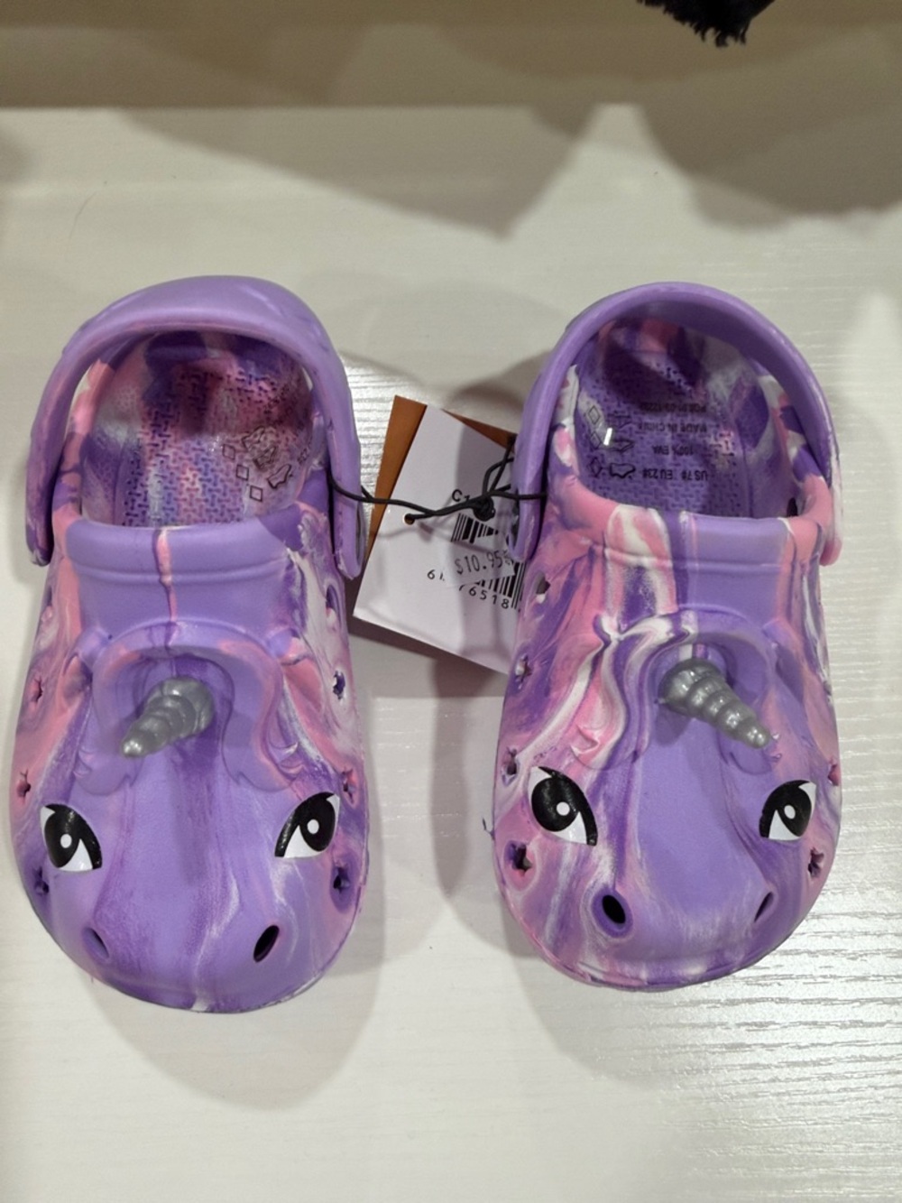Kids Unicorn Slip-On Clog Sandals - Purple & Pink